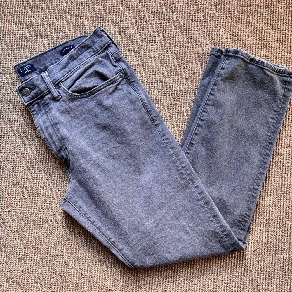 J Crew Men's Signature Flex Gray Jeans  Straight Leg Size 32/30